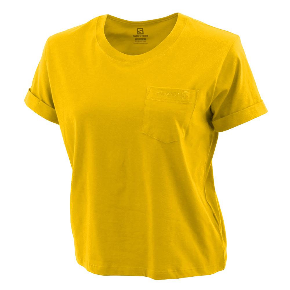 Salomon POCKET SS W Camisetas Mujer - Amarillo - Colombia (09342-GWBP)